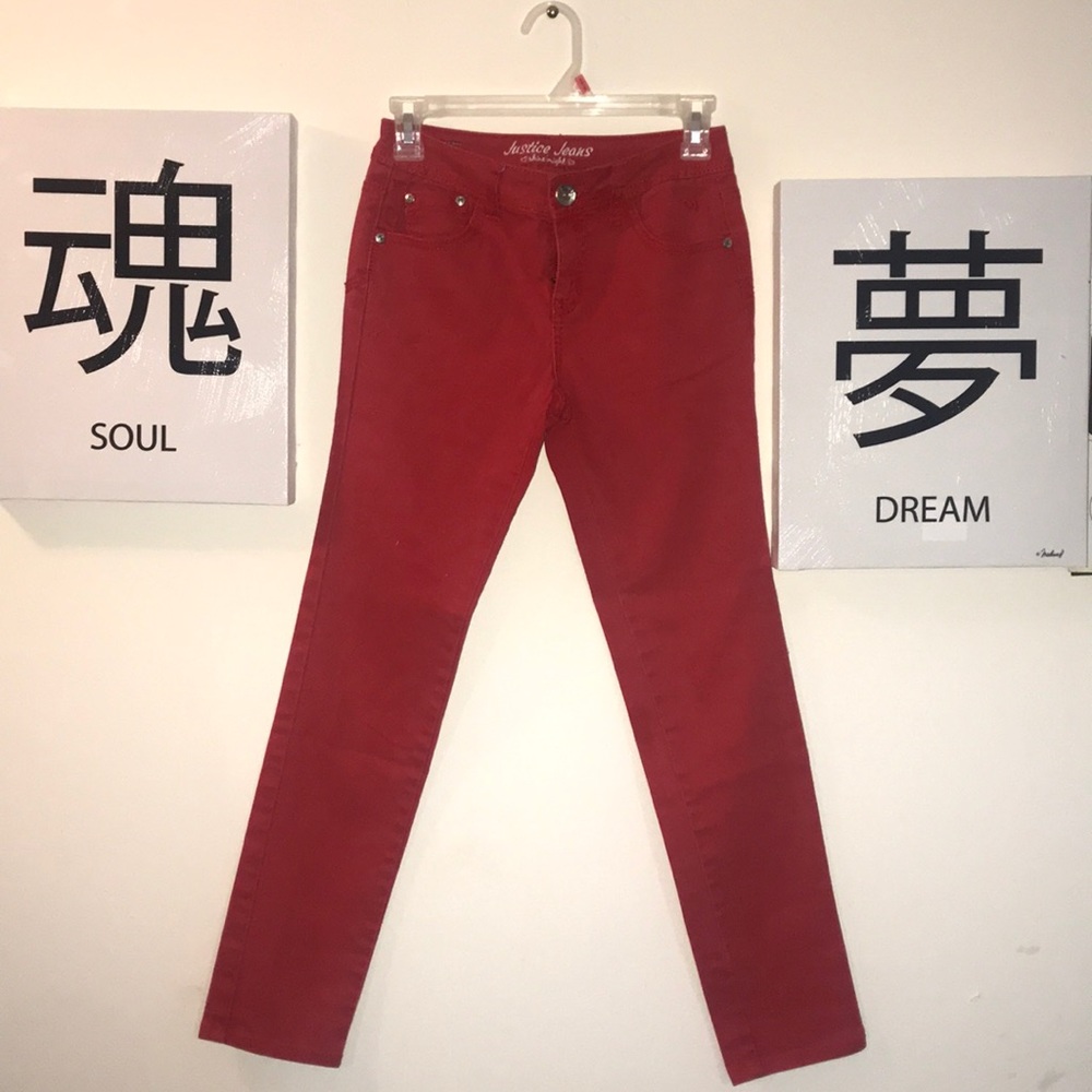 Dark Red Kids Jeans